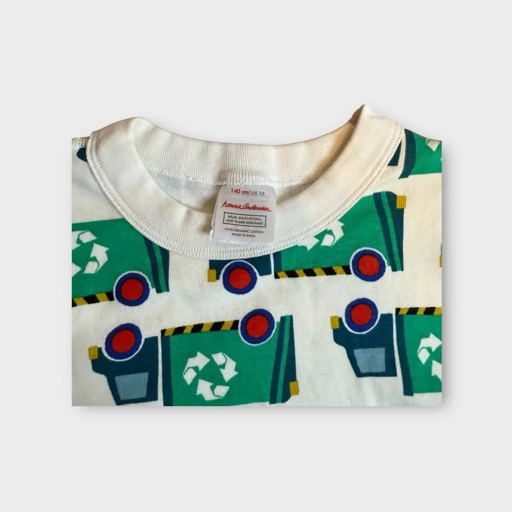 Hanna Andersson Garbage Truck Pattern Organic Pajama Top